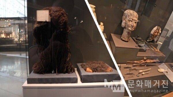 ▲ 더위를 피하기 위해 머리를 밀고 대신 썼던 화려한 가발은 3,500년 전에도 이집트인들이 얼마나 외모를 가꾸고 꾸미는 일에 진심이었는지 보여준다 / 사진: 한민광 제공