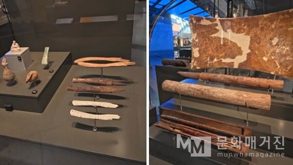 ▲ 서기관이 매일 손에 쥐었을 붓통과 필기구들은 대제국을 지탱한 정교한 행정 시스템이 시작된 가장 작지만 위대한 현장의 도구들이다 / 사진: 한민광 제공