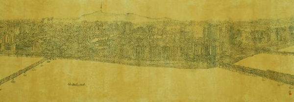 ▲ 윤세열 작 '山水-재개발된 도시풍경' / 사진: 서귀포공립미술관 제공&nbsp;