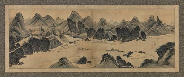 ▲ 겸재 정선, 연강임술첩 우화등선, 1742, 종이에 수묵담채, 95.7x34.5cm / 사진: S2A 제공&nbsp;