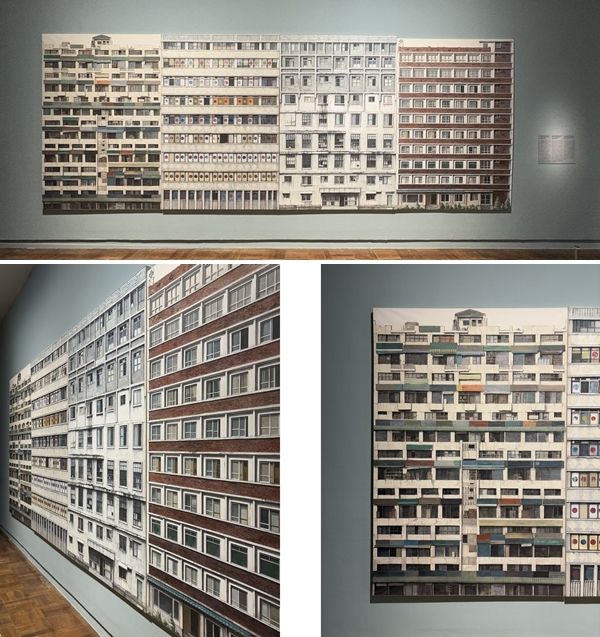 ▲ 정재호, '황홀의 건축-청계타워, 현대오락장, 종로빌딩, 용산병원', 2006-2007, 종이에 먹, 색, 국립현대미술관 소장 / 사진: 유정 제공