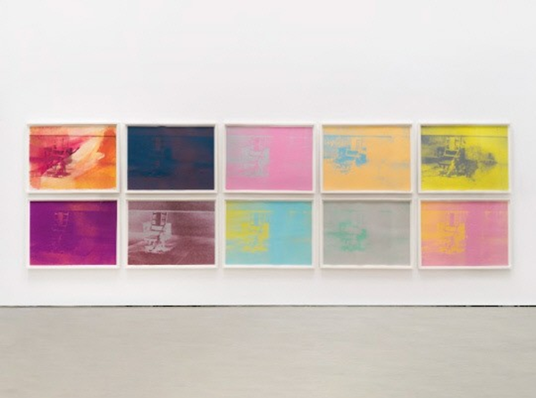 ▲ 앤디 워홀, 'Electric Chairs', 종이에 스크린 프린트, 89×121㎝, 1971 / 사진: 헤레디움 제공