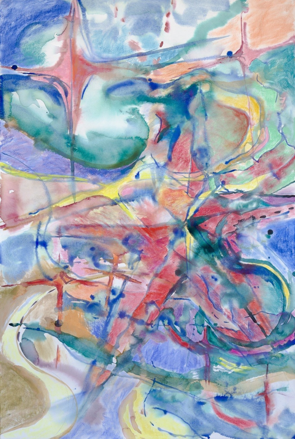 ▲ '액체,&nbsp;빛',&nbsp;종이에 수채,&nbsp;파스텔, 120×80cm, 2025 / 사진: 갤러리호호 제공&nbsp;