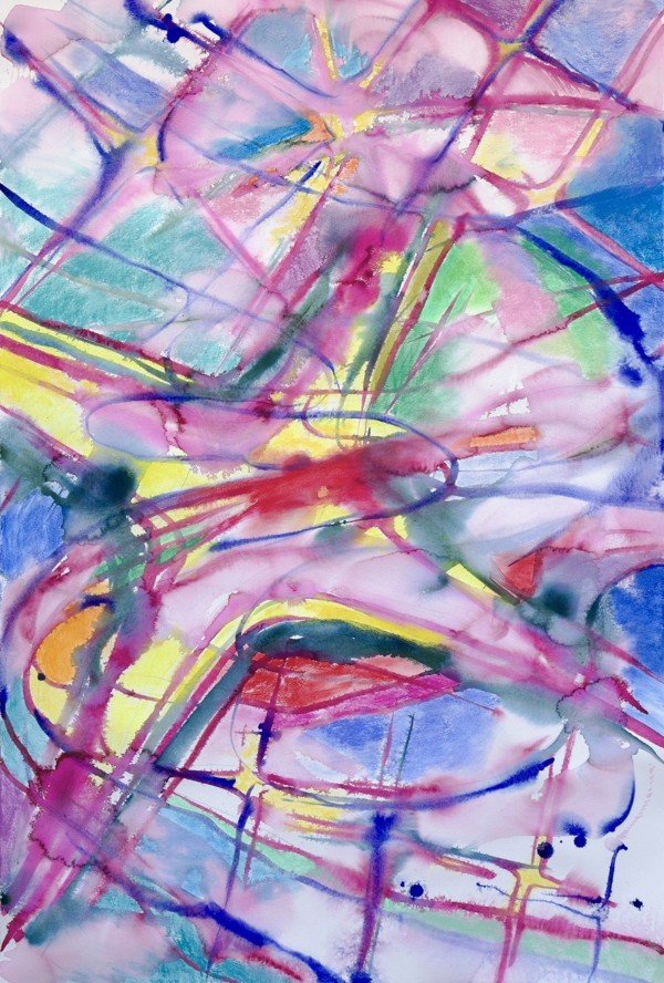 ▲ '기체,&nbsp;빛',&nbsp;종이에 수채,&nbsp;파스텔, 120×80cm, 2025 / 사진: 갤러리호호 제공&nbsp;