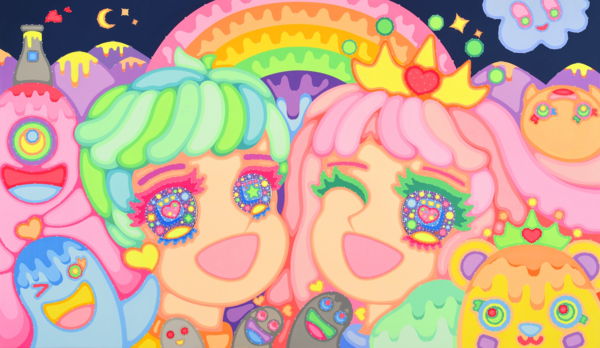 ▲ 이사라, ‘Wonderland in Gyeongju’, 112x194cm, Acrylic on wood, 2025 / 사진: 오아르미술관 제공&nbsp;