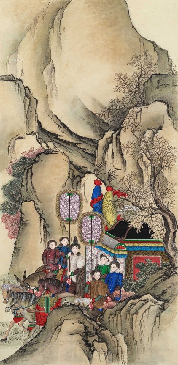 ▲ 김은, 호렵도부분, 133x65cm, 한지, 분채, 석채, 2025 / 사진: 갤러리 은 제공