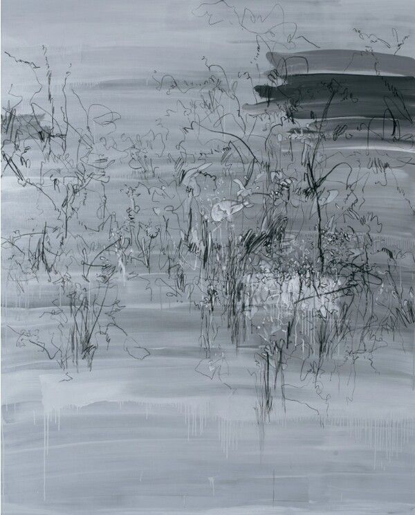 ▲ 차명희,&nbsp;생성의 숲, 2017,&nbsp;Acrylic, charcoal on canvas,&nbsp;227x182cm / 사진:&nbsp; S2A 제공&nbsp;