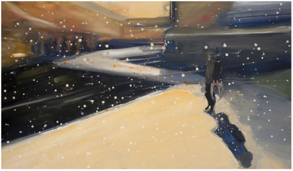 ▲ 집으로 가는 길, 2017,&nbsp;160x190cm, 캔버스에 유화 / 사진: 킴킴갤러리 제공&nbsp;