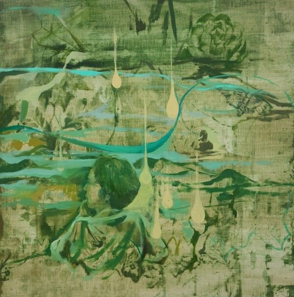 ▲ 이명진, Moonlight(Threads), 2025, oil on linen, 45×45cm / 사진: 아트센터 화이트블럭 제공&nbsp;