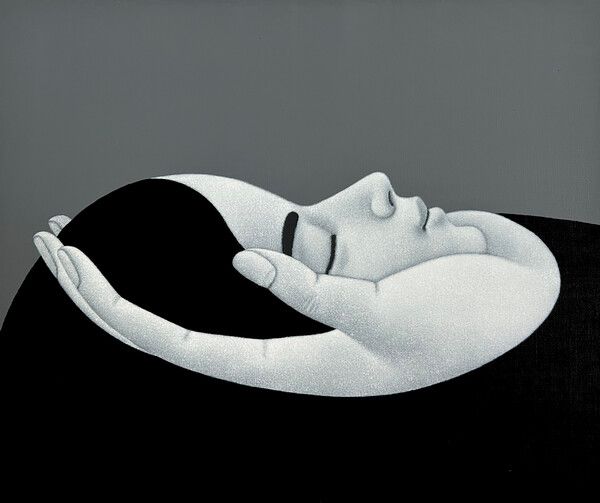 ▲ 따뜻한 손, 45.5x37.9cm,&nbsp; Acrylic on canvas,&nbsp; 2025 / 사진: 개나리미술관 제공&nbsp;