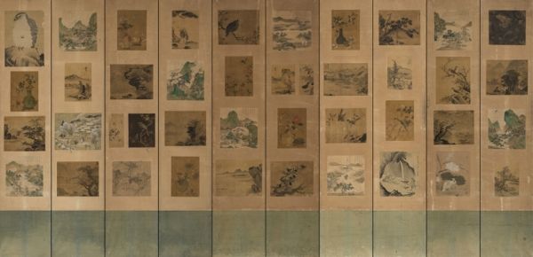 ▲겸재 정선, 현재 심사정 등 '10폭 백납병풍' 견본채색 등 190.0×420.0cm / 도판: 겸재정선미술관