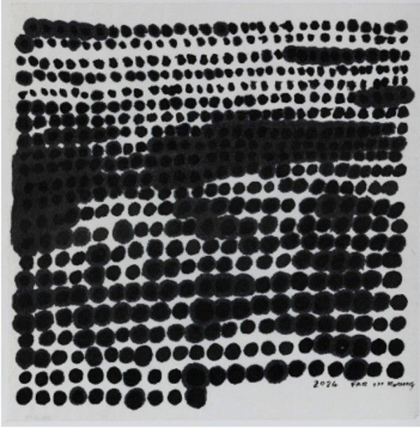 ▲ 박인경, 무제, 2024, 한지에 먹, 38.5x37.2cm / 사진: 갤러리 바지우 제공&nbsp;