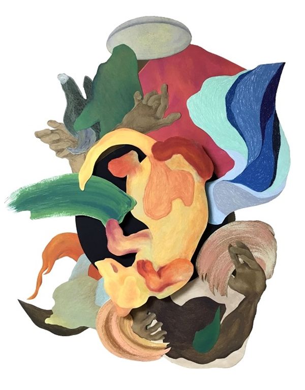 ▲ 윤단, Finding Umwelt 2, 2024, Mixed media on paper, 95×115cm / 사진: 갤러리한결 제공&nbsp;