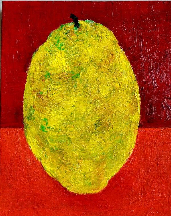 ▲ Palette,something-Quince3, oil on canvas, 27x22cm, 2025 / 사진: 토포하우스 제공&nbsp;