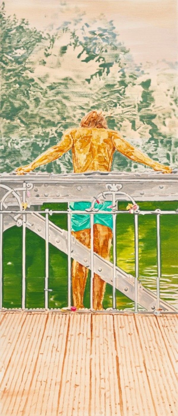 ▲ 저 너머에 I, II, III, 2024, 273×116.7cm, Oil, gouache and water-based oil on canvas / 사진: 갤러리위 제공