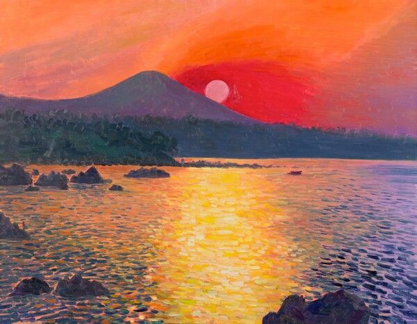 ▲ 허윤희, 해돋이 일기 Nr.50-3(2025.05.13), 캔버스에 유화 물감, 91x117cm / 사진:&nbsp; 성북구립미술관 제공