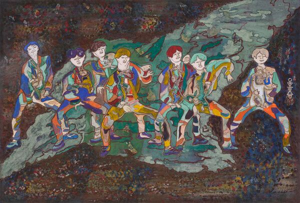 ▲ 윤두식, Taormina 37, 93cmx63cm, 종이 암채 려박 금박 / 사진: 갤러리은 제공&nbsp;