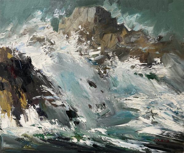 ▲ 염인섭, 파도야, 72.7cm x 60.6cm, oil on canvas / 사진: 갤러리은 제공&nbsp;