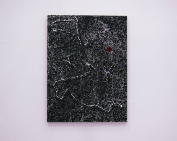 ▲ Fragment, 117x91cm, Salt, Ink, Silver pigment, Pastel, Charcoal on linen