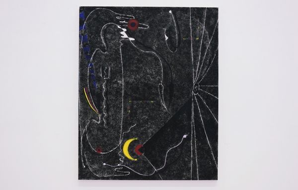 ▲ Fragment, 162x130cm, Salt, Ink, Acrylic, Silver pigment, Pastel, Charcoal on linen