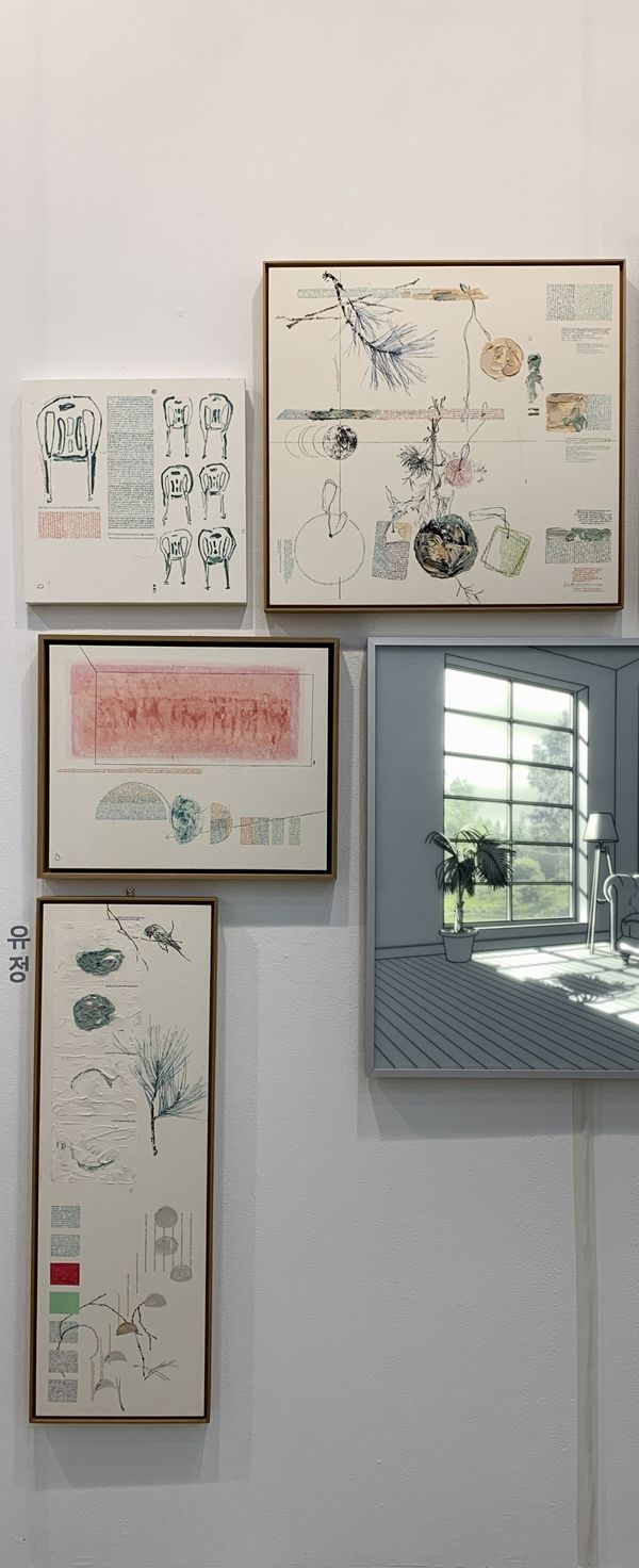 ▲ 이 밀집, 이 구성, 이 방향이 맞았을까. 앞으로도 언제든 유정과 유정의 작품은 '욱여넣어진' 모양새에 놓일 수 있다. 그때 나는 어떤 태도를 취할 것인가 상상하고 연습하곤 한다 / 사진: 유정 제공