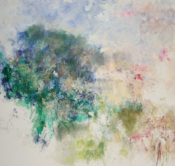 ▲ MYONGHI KANG, 산방산 Mont Sanbang, 2024, oil on canvas, 170x180cm / 사진: 이유진갤러리 제공&nbsp;