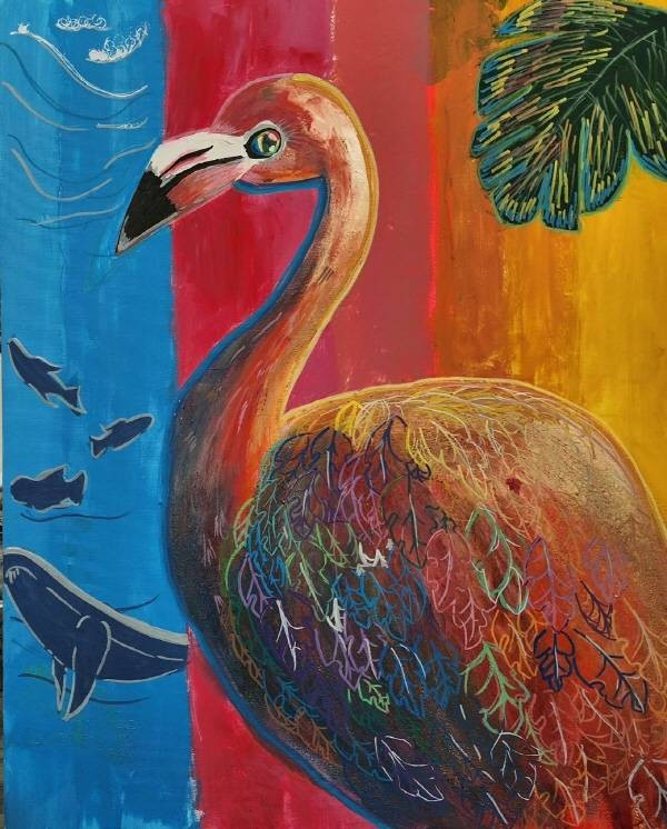 ▲ 강가빈, '홍학의 꿈' / 사진:&nbsp;부산·경남 청소년 환경미술협회 제공&nbsp;