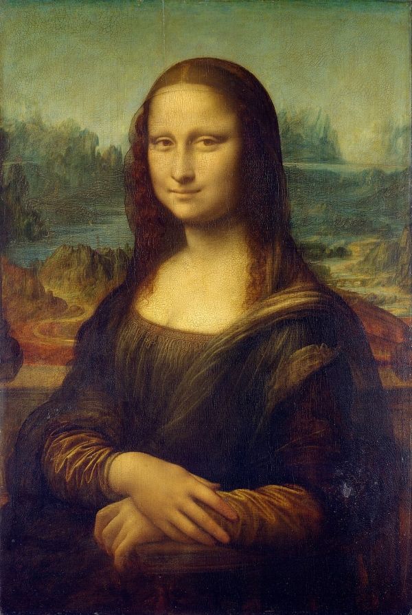 ▲ 레오나르도 다빈치, 모나리자, 1503~1519년경, 목판에 유채, 77×53cm, 프랑스 루브르 박물관 소장