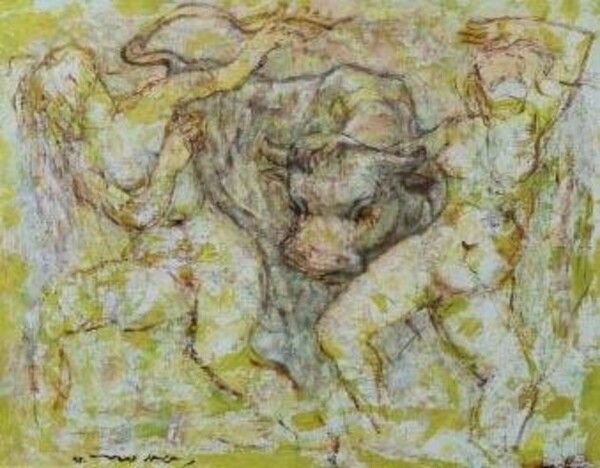 ▲ 송혜수 작가 '소와 여인' / 사진: 부산미협 제공