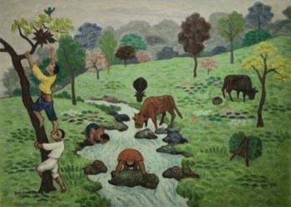 ▲ 양달석 작가 ‘냇가’ / 사진: 부산미협 제공