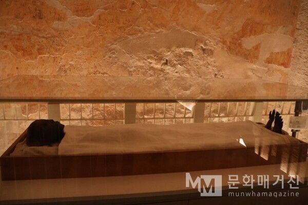 ▲ 3,300년이라는 기나긴 침묵의 세월을 깨고 세상 밖으로 모습을 드러낸 소년 왕 투탕카멘의 실제 미라 / 사진: 한민광 제공