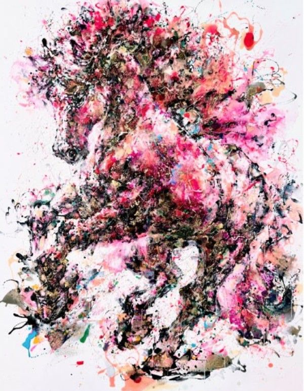 ▲ Volcanic&nbsp;Élan Vital (Crimson), Mixed media on canvas, 162.2×130.3cm, 2026 / 사진: 갤러리위 제공&nbsp;