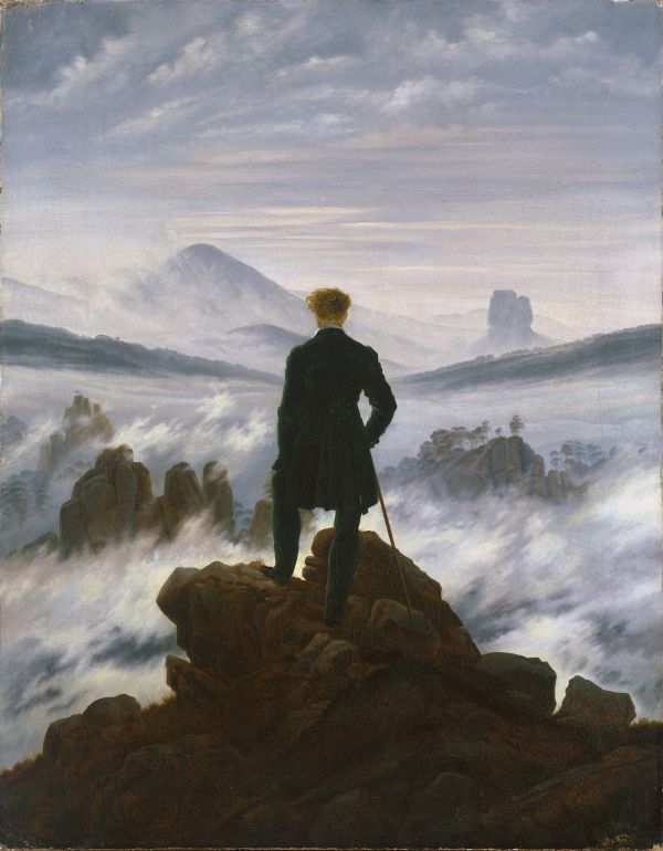 ▲ Wanderer above the Sea of Fog, Caspar David Friedrich, 94.8cm×74.8cm, Hamburger Kunsthalle
