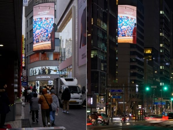 ▲ 성희승 개인전 쇼츠 영상이 서울 도심 한복판에서 상영됐다 / 사진: 성희승 제공