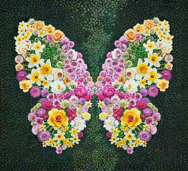 ▲ 화접(花蝶), 220×220cm, Acrylic,&nbsp;2023 / 사진: 토포하우스 제공&nbsp; &nbsp;&nbsp;