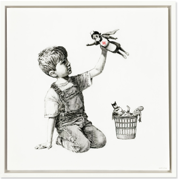 ▲ Game Changer, 2020 – Banksy, 작품의 판매수익은 코로나 시국, 의료진과 환자를 위해 쓰였다&nbsp;