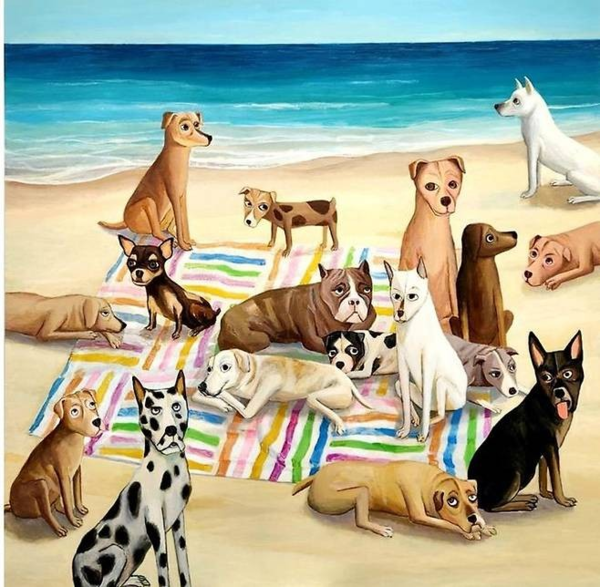 ▲ 최석운, Vacances 4, 2025, Acrylic on canvas, 150x150cm / 사진: 호리아트스페이스 제공&nbsp;