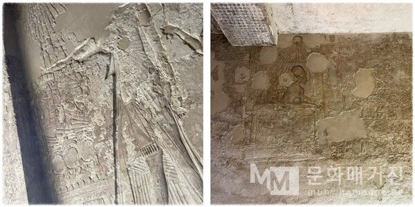 ▲ 아텐을 향해 정성스럽게 바쳐진 풍성한 공물들. 제단 위에 켜켜이 쌓인 음식들이 당시의 풍요를 짐작게 한다 / 사진: 한민광 제공