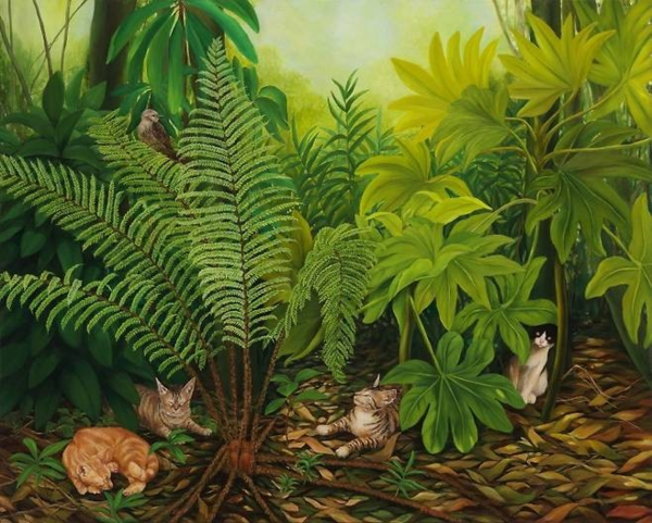 ▲ 허문희, 숲의 시간-나고 자라나는 삶, 2020, 162.2x130.3cm, 캔버스에 아크릴릭 / 사진: 제주현대미술관 제공&nbsp;