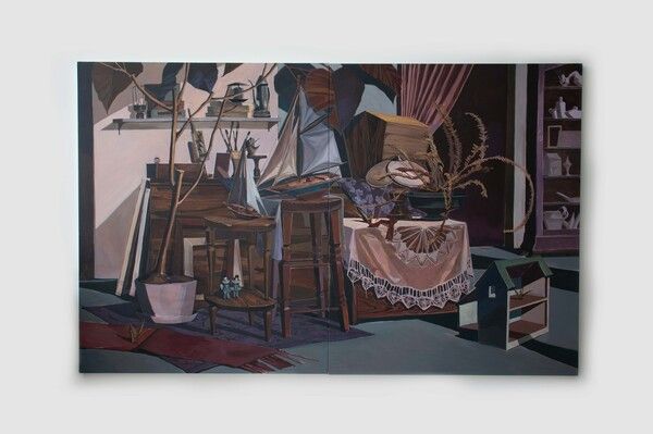 ▲ 황유윤,&nbsp;Trill&nbsp;Still&nbsp;Life,&nbsp;2026,&nbsp;캔버스에&nbsp;유채,&nbsp;162.2x260.6cm / 사진: 예술공간 의식주 제공&nbsp;