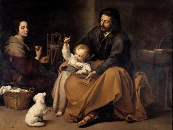 ▲ 바르톨로메 무리요(Bartolome Murillo), 성가족과 작은 새(The holy family with a little bird), 1619년, 스페인 프라도 미술관 소장