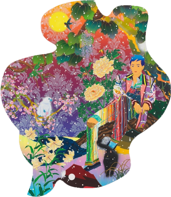 ▲ Tomokazu Matsuyama Night Stroll Late Silence, 2024, Acrylic and mixed media on canvas, 170x147cm / 사진: 리안갤러리 제공&nbsp;