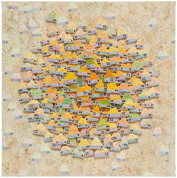 의미 있는 별 17, 빛을 품다, 80x80cm, Acrylic, Sand and Formboard on canvas, 2025