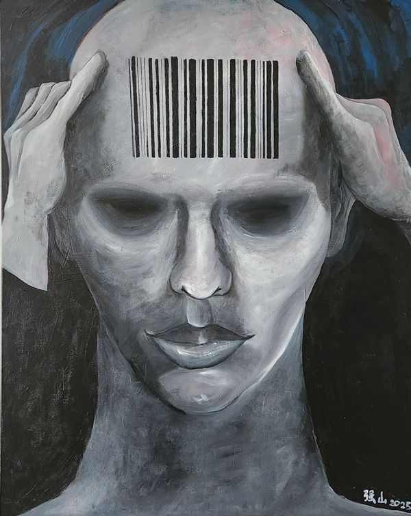 ▲ 침묵, 90.9x72.7xm, Acrylic, Aqua oil on canvas, 2025