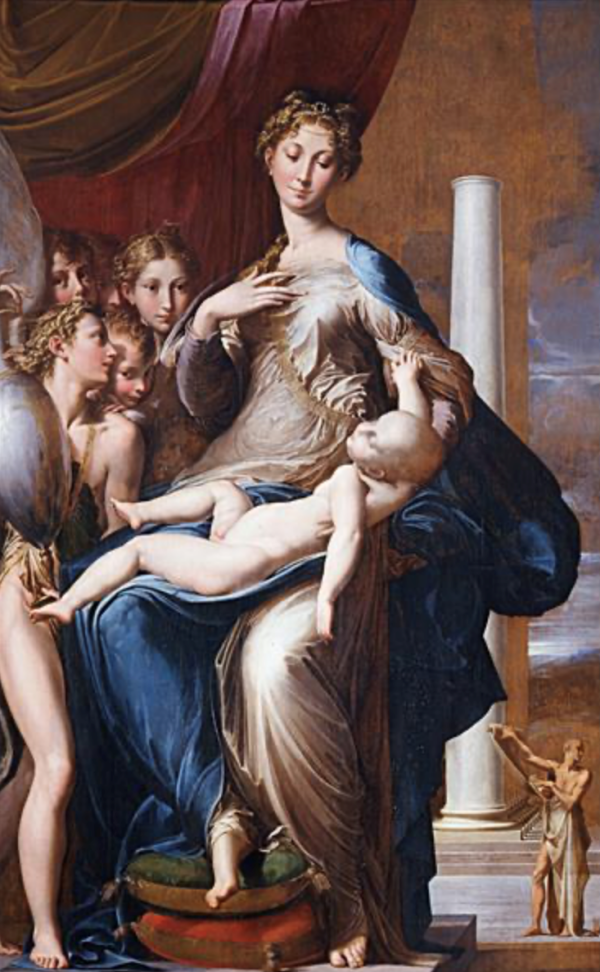 ▲ 파르미지아니노Parmigianino, 긴 목을 가진 마돈나 Madonna dal collo lungo. 목을 길게 늘여 르네상스의 비례를 깬 사례