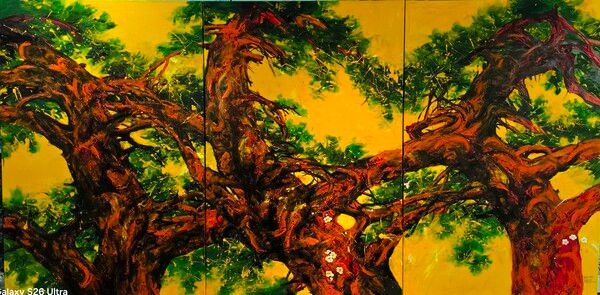 ▲ 상생, 390cm×190cm, Acrylic on canvas / 사진: 세종뮤지엄갤러리 제공&nbsp;