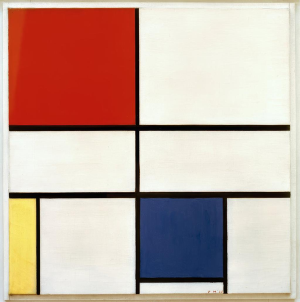 ▲ 피트 몬드리안, 빨강과 파랑의 구성, 1933
