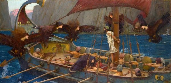 ▲ John William Waterhouse, Ulysses and the Sirens, oil on canvas, 100.6x202cm, 1891