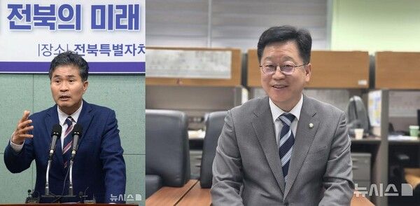 좌측 이원택 의원, 우측 안호영 의원./사진=뉴시스 제공.