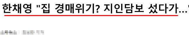 집 경매 사건의 전말을 밝힌 한채영 / 머니투데이